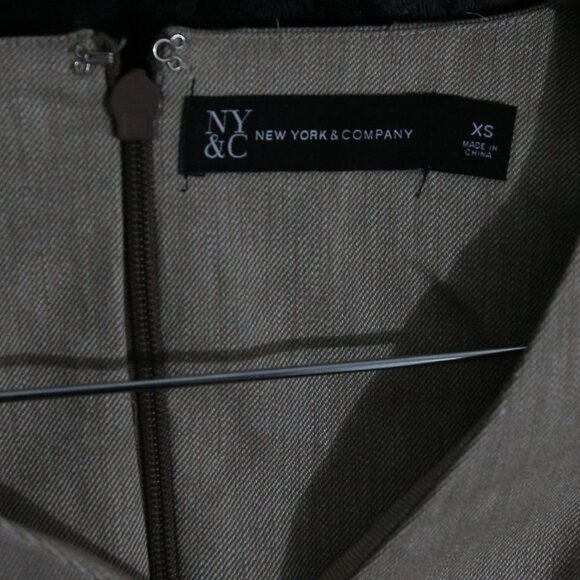 Tan Beige Light Brown A-line retro puffed sleeve dress, pre-owned,worn once - Picture 4 of 10